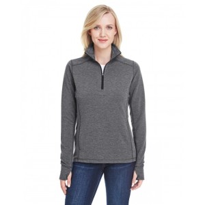 JA8433 J America Ladies' Omega Stretch Quarter Zip Sweatshirt