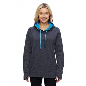 JA8616 J America Ladies' Cosmic Contrast Fleece Hooded Sweatshirt