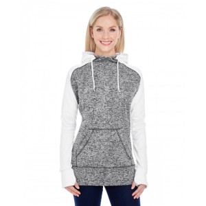 JA8618 J America Ladies' Colorblock Cosmic Hooded Sweatshirt