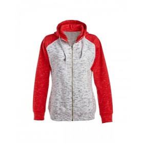 JA8679 J America Ladies' Melange Fleece 2-Tone Full-Zip Hooded Sweatshirt