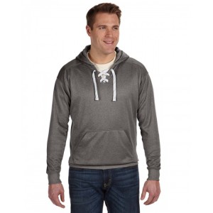 JA8833 J America Adult Sport Lace Poly Hooded Sweatshirt