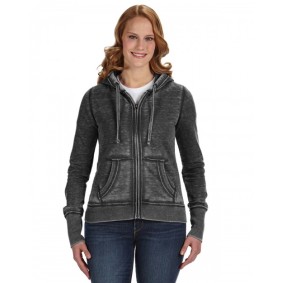 JA8913 J America Ladies' Zen Full-Zip Fleece Hooded Sweatshirt