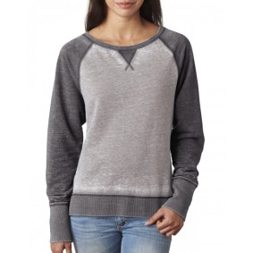 JA8927 J America Ladies' Zen Contrast Crewneck Sweatshirt