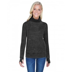 JA8930 J America Ladies' Zen Fleece Cowl Neck Sweatshirt