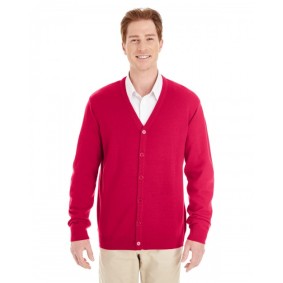 M425 Harriton Men's Pilbloc V-Neck Button Cardigan Sweater