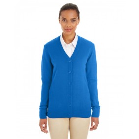 M425W Harriton Ladies' Pilbloc V-Neck Button Cardigan Sweater