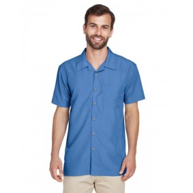 M560 Harriton Men's Barbados Textured Camp Collar Shirt