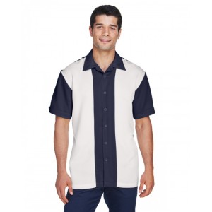 M575 Harriton Men's Two-Tone Camp Collar Shirt