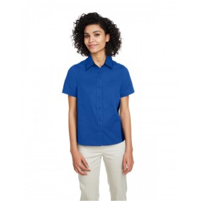 M586W Harriton Ladies' Flash IL Colorblock Short Sleeve Woven Shirt