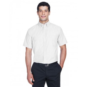 M600S Harriton Men's Short Sleeve Oxford Shirt with Stain-Release