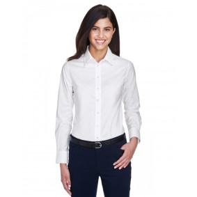 M600W Harriton Ladies' Long Sleeve Oxford Shirt with Stain-Release