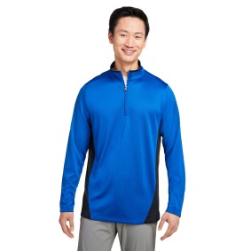 M786 Harriton Men's Flash Snag Protection Plus IL Colorblock Quarter Zip Sweater