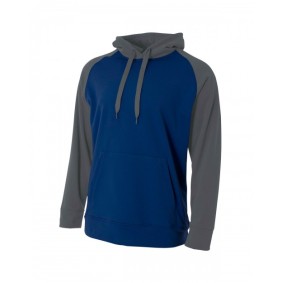 N4234 A4 Men's Color Block Tech Fleece Hoodie