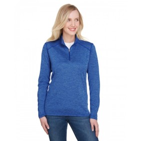 NW4010 A4 Ladies' Tonal Space-Dye Quarter Zip Sweater