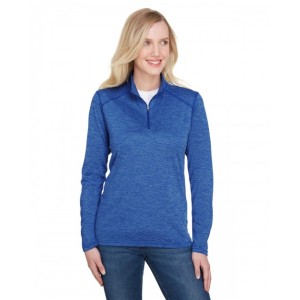 NW4010 A4 Ladies' Tonal Space-Dye Quarter Zip Sweater