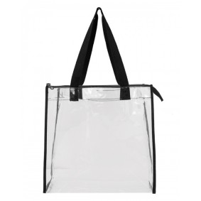 OAD5006 Liberty Bags OAD Clear Tote w/ Gusseted And Zippered Top Bag