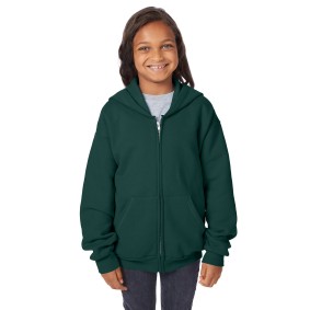 P480 Hanes Youth EcoSmart Full-Zip Hooded Sweatshirt