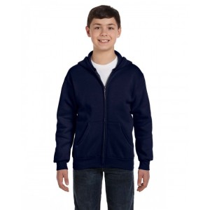 P480 Hanes Youth EcoSmart Full-Zip Hooded Sweatshirt