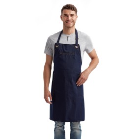 RP121 Artisan Collection by Reprime Unisex Barley Contrast Stitch Recycled Bib Apron