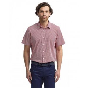 RP221 Artisan Collection by Reprime Mens Microcheck Gingham Short Sleeve Cotton Shirt