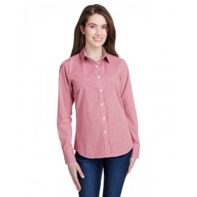 RP320 Artisan Collection by Reprime Ladies' Microcheck Gingham Long Sleeve Cotton Shirt