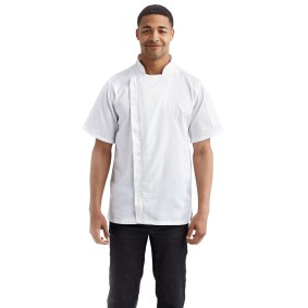 RP906 Artisan Collection by Reprime Unisex Zip-Close Short Sleeve Chef's Coat