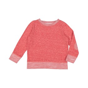 RS3379 Rabbit Skins Toddler Harborside Melange French Terry Infant Crewneck with Elbow Patches