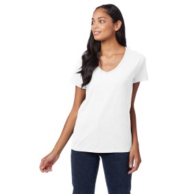 S04V Hanes Ladies' Perfect-T V Neck T-Shirt