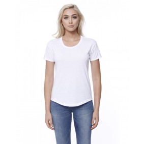 ST1420 StarTee Ladies' CVC Melrose High Low Cotton Blend T-shirt