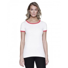 ST1431 StarTee Ladies' CVC Ringer T-Shirt