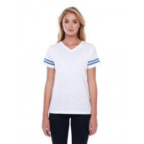 ST1433 StarTee Ladies' Varsity CVC Striped T-Shirt