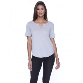 ST1822 StarTee Ladies' Cotton Modal Slit V Neck T-Shirt