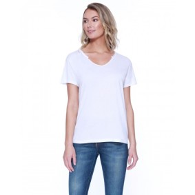 ST1823 StarTee Ladies' Cotton Modal Open V Neck T-Shirt