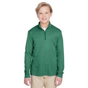 TT31HY Team 365 Youth Zone Sonic Heather Performance Quarter Zip Sweater