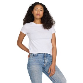 US531OR US Blanks Ladies' Baby Rib Organic Cotton Crop T-Shirt