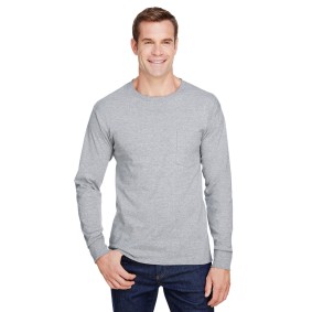 W120 Hanes Adult Workwear Long Sleeve Pocket T-Shirt