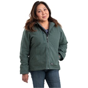 WHJ65 Berne Ladies' Heathered Duck Hooded Jacket