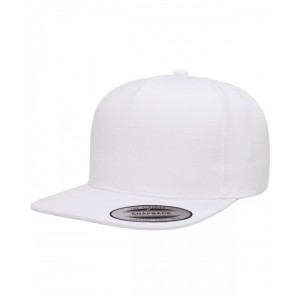 YP5089 Yupoong Adult 5 Panel Structured Flat Visor Classic Snapback Cap